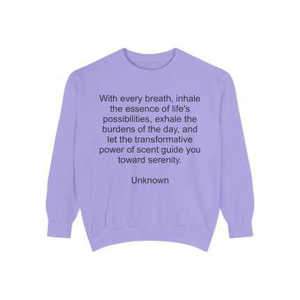 Breath & Serenity Sweatshirt — Inspirational Quote Crewneck