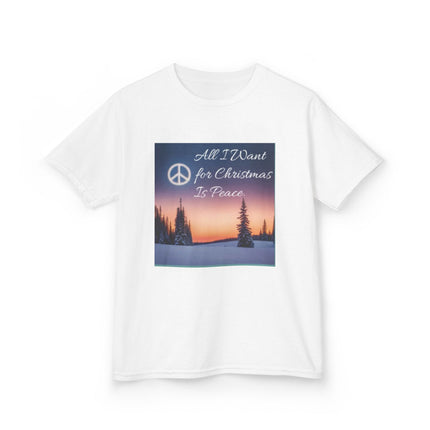 Peaceful Christmas Kids Tee - All I Want for Christmas Is Peace