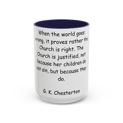 Inspirational Quote Coffee Mug - G.K. Chesterton - Cozy Reflection