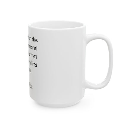 Oscar Wilde Quote Ceramic Mug — "The books that the world calls immoral..." Literary Coffee Cup (11oz, 15oz)