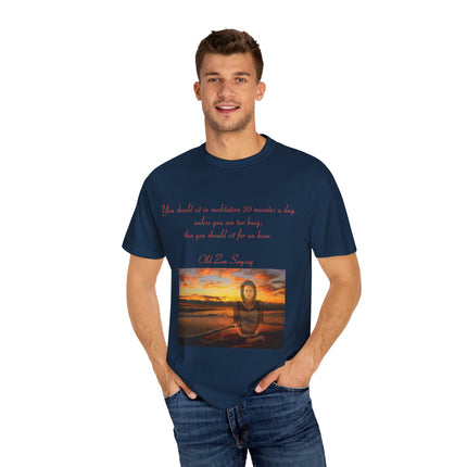 Meditation Quote Tee – Unisex Garment-Dyed Shirt for Mindfulness