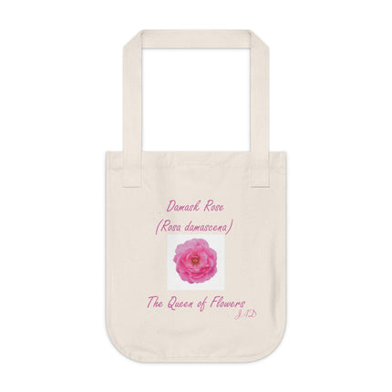 Eco Canvas Tote Bag – Damask Rose Design, Queen of Flowers