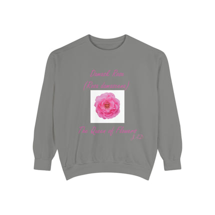 Unisex Floral Sweatshirt - Damask Rose Design - The Queen of Flowers