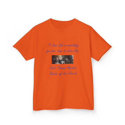 Kids Faith Tee – Saint Thomas Aquinas Quote – Heavy Cotton