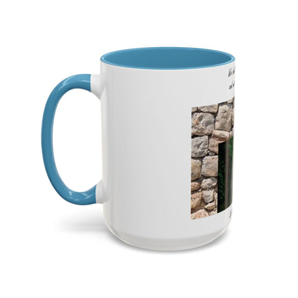 Newton Quote Accent Mug – 15oz Ceramic Cup with Stone Design