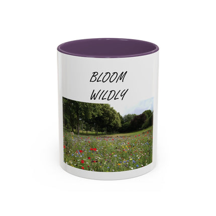 Bloom Wildly Floral Accent Coffee Mug — Inspirational Garden Photo 11/15oz