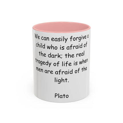 Plato Quote Ceramic Mug – 11oz Accent Cup for Daily Wisdom