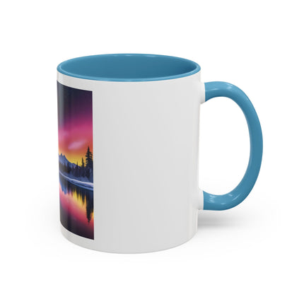 Aurora Lake Accent Coffee Mug — Northern Lights Landscape 11/15oz