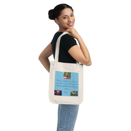 Inspirational Organic Canvas Tote Bag with Rumi Quote