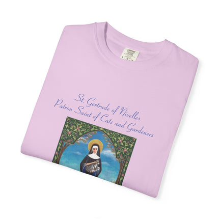 Unisex Crazy Cat Lady T-Shirt - Saint Gertrude of Nivelles Design