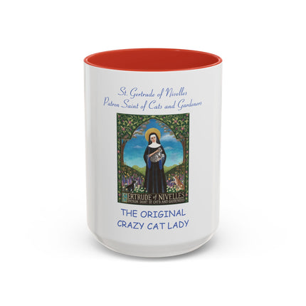 Saint Gertrude ‘Original Crazy Cat Lady’ Accent Coffee Mug