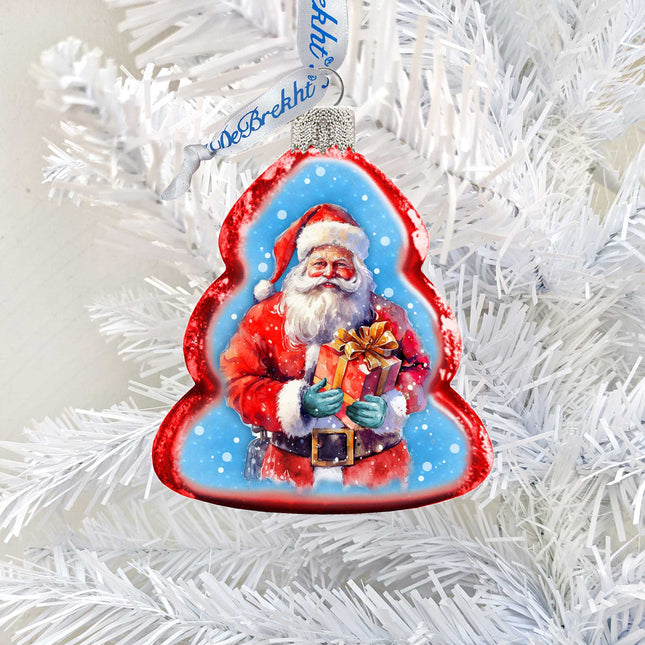 Santa's Gift Mercury Glass Ornaments by G. Debrekht - Christmas Santa Snowman Decor - 776013-0