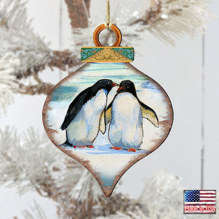 Penguins Drop Wooden Ornaments by G. DeBrekht - Wildlife Holiday Decor - 8035382-1