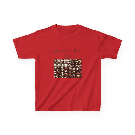 Kids Heavy Cotton™ Tee - "Chocolate Is Brain Fuel" - Fun Gifts for Young Chocolate Lovers
