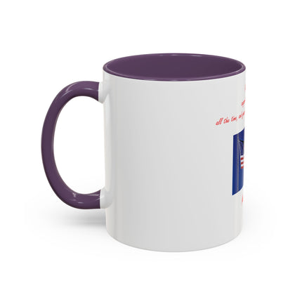 American Flag Accent Coffee Mug — Patriotic Quote by Mark Twain, 11/15oz