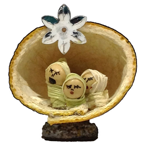 Miniature Orange Peel Nativity from Ecuador-0