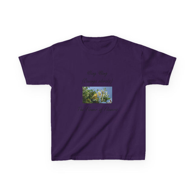 Ylang Ylang Kids Cotton Tee – “Flower of Flowers” Graphic Shirt