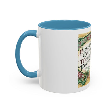 Blessed Be Your Holidays Coffee Mug — Holiday Celtic Greeting Accent Mug (11/15oz)