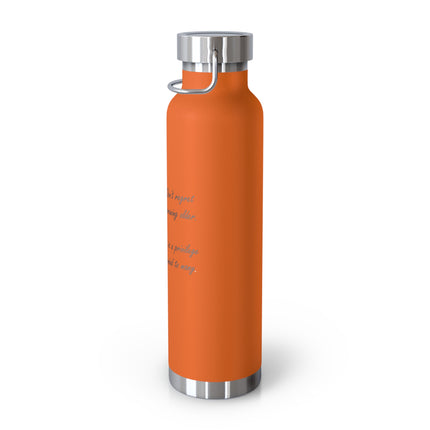 Copper 22oz Insulated Bottle — "Don't Regret Growing Older" Yoga Seniors Design