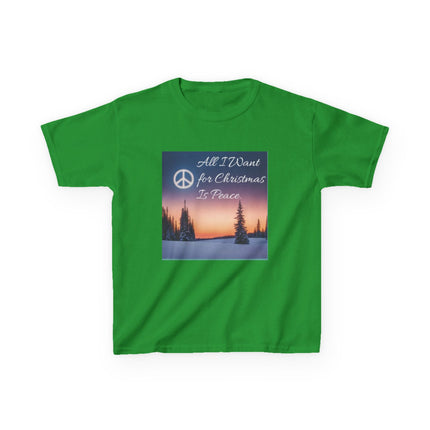 Peaceful Christmas Kids Tee - All I Want for Christmas Is Peace