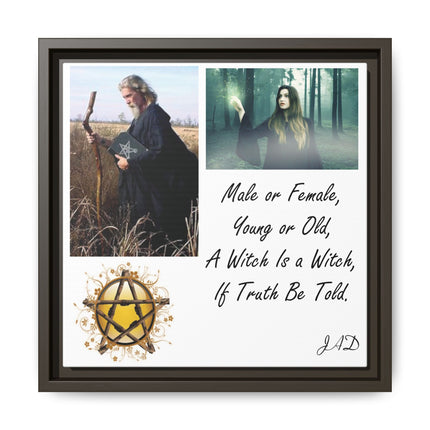 Witch Quote Framed Canvas Print — "A Witch is a Witch" Decor