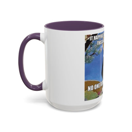 Saint with Cats Coffee Mug – "No One Remembers Me and My Cats" Accent Mug
