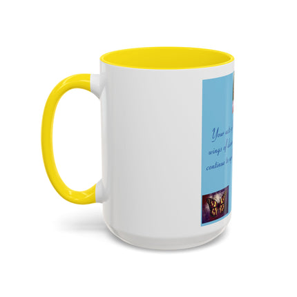 Butterfly Kindness Accent Coffee Mug — Rumi Inspirational Quote (11/15 oz)