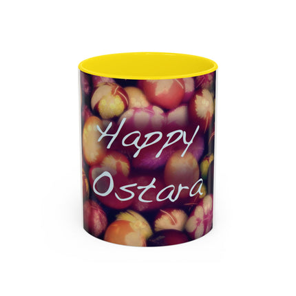 Ostara Accent Mug – 11oz Ceramic Cup with Colored Egg Design