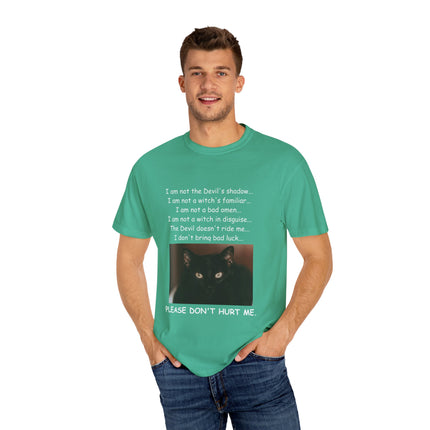 Unisex Cat-Themed T-Shirt – "Please Don't Hurt Me" Design