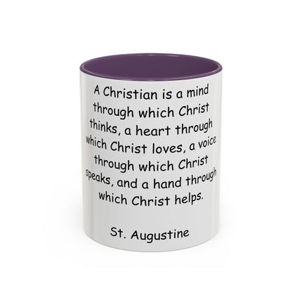 Inspirational St. Augustine Coffee Mug - Colored Accent - Perfect Gift for Christians - 11oz
