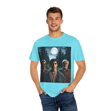 Retro Moonlit Night T-Shirt - Unisex Garment-Dyed Tee for Nature Lovers