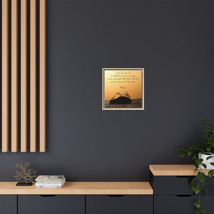 Sunset Shipwreck Wall Art - 'Be Careful Who You Let On Your Ship' Framed Canvas