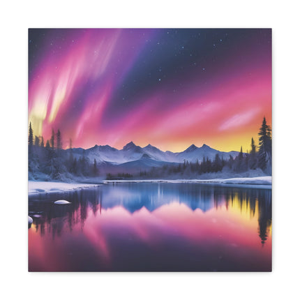 Aurora Lake Matte Canvas Print — Stretched Wall Art