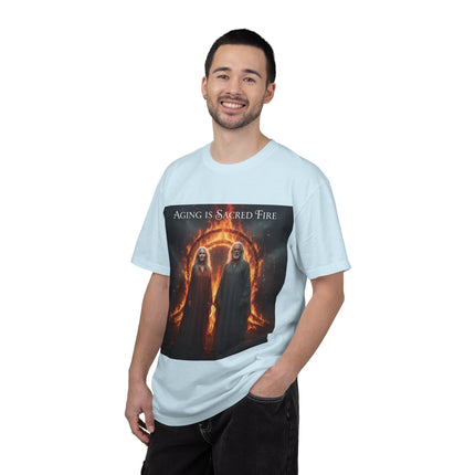 Aging Is Sacred Fire T-Shirt — Mystic Elder Flames Graphic Tee