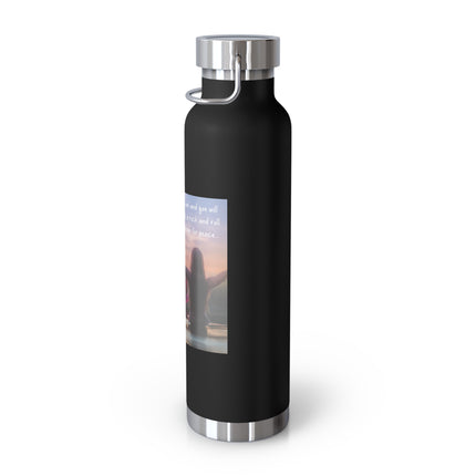 Inspirational Copper Vacuum Insulated Water Bottle - 22oz with Motivational Quote