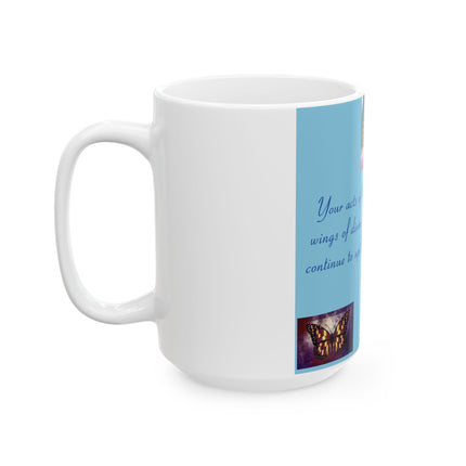Butterfly Ceramic Mug - Uplifting Quote by Rumi (15oz)