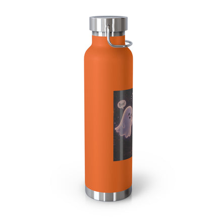 22oz Copper Vacuum Bottle — Cute Ghost "Boo is just hello in ghost language" Insulated Bottle