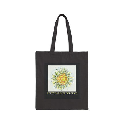 Summer Solstice Tote Bag — "Happy Summer Solstice" Canvas Tote