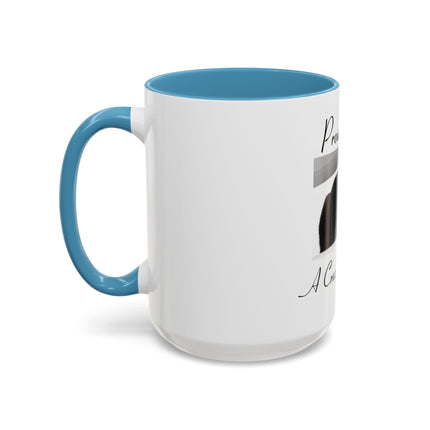 Proud to Be a Crazy Cat Person Accent Coffee Mug – Black Cat Lover Gift (11/15oz)