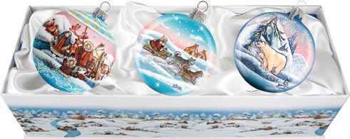 Arctic Glass Ornament Set of 3 by G. DeBrekht - Wildlife Holiday Decor - 73420-B3-0