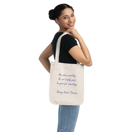 Inspirational Organic Canvas Tote Bag - Henry David Thoreau Quote