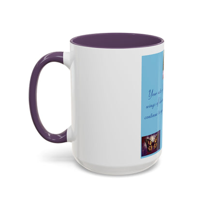 Butterfly Kindness Accent Coffee Mug — Rumi Inspirational Quote (11/15 oz)