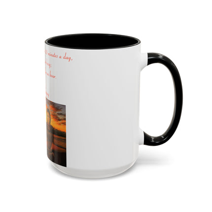 Zen Quote Accent Mug – 15oz Ceramic Cup for Mindful Mornings