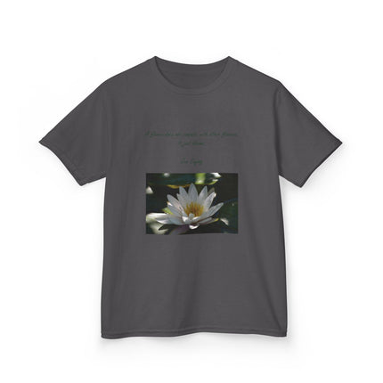 Inspirational Kids Tee – “A Flower Just Blooms” Nature Graphic Shirt