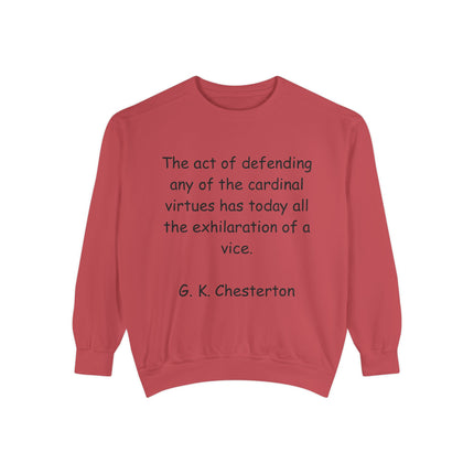 Cardinal Virtues Sweatshirt – Chesterton Quote | Bookish Gift
