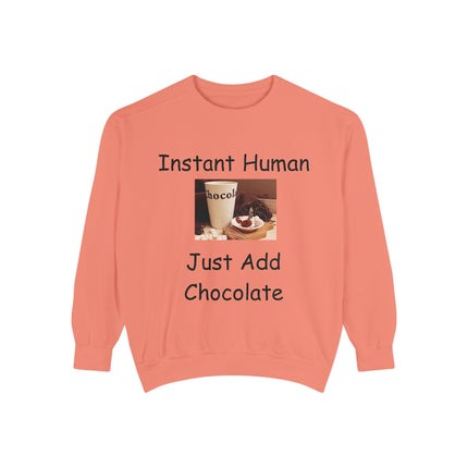 Instant Human Sweatshirt – Unisex Cozy Pullover for Chocoholics