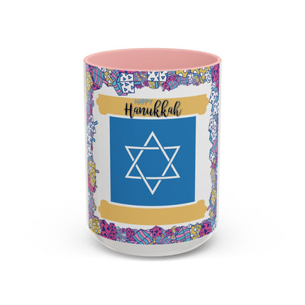 Happy Hanukkah Mug – 15oz Accent Ceramic Cup for Festive Joy