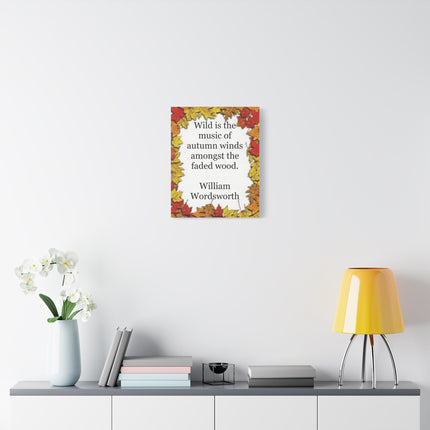 Autumn Leaves Quote Canvas — William Wordsworth Fall Wall Art