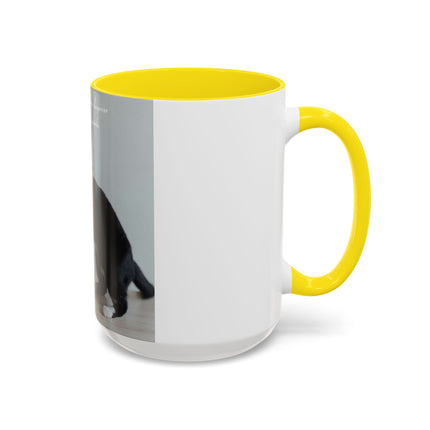 Cat Lovers Accent Mug – 15oz Ceramic Cup with Sleepover Quote