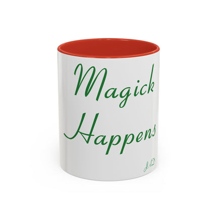 Magick Happens Accent Mug – 11oz Ceramic Cup for Spellwork & Tea